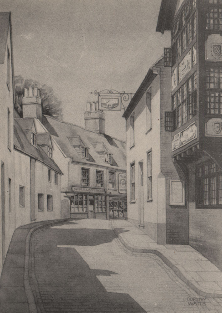 LEWES. Fisher Street, by Dorothy Watts. Sussex 1947 old vintage print picture